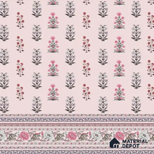 Buti Bliss Indian Motifs Room Pink Color Handmade (Customised Wallpaper)