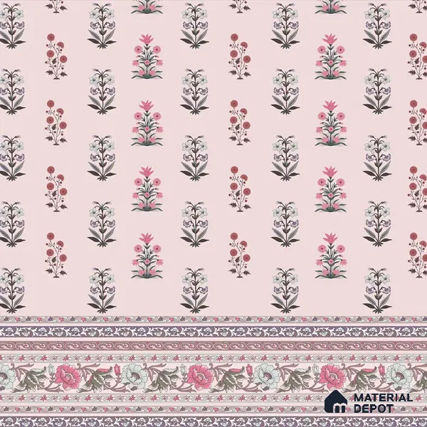Buti Bliss Indian Motifs Room Pink Color Soft Feel (Customised Wallpaper)
