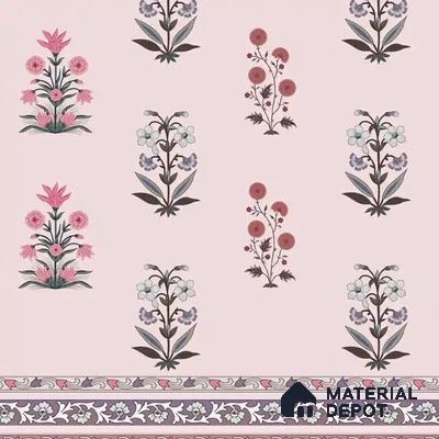 Buti Bliss Indian Motifs Room Pink Color Soft Feel (Customised Wallpaper)