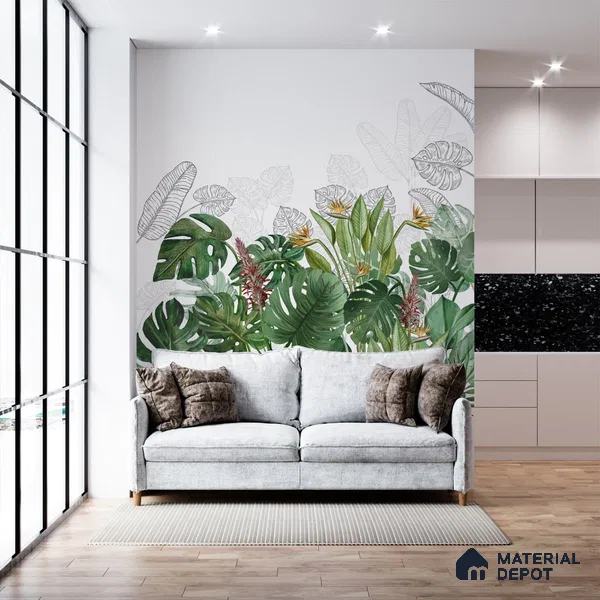 701511 - Charm, Nature Theme Based Tropical Wallpaper, Customised Indrani Series Soft Feel Tropical Design (Customised Size Wallpaper )