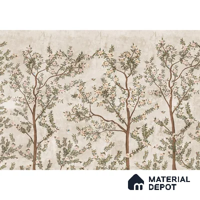 700111 - Chinoiserie Pattern Wallpaper for Walls, Customised Indrani Series Soft Feel Tropical Design (Customised Size Wallpaper )
