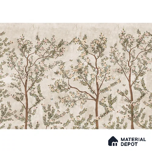 700111 - Chinoiserie Pattern Wallpaper for Walls, Customised Indrani Series Soft Feel Tropical Design (Customised Size Wallpaper )