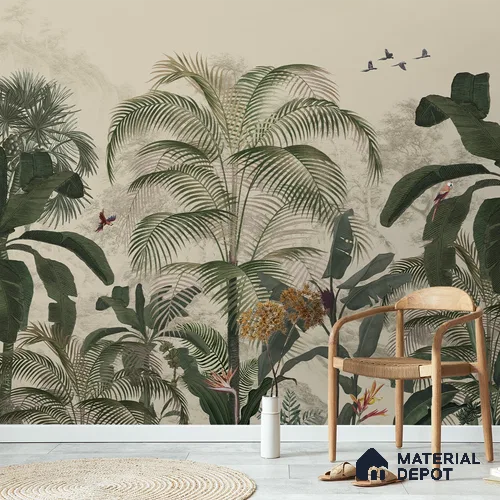 Coastal Life, Tropical Theme Wallpaper, Customised Sukoon Series Canvas Tropical Design (Customised Size Wallpaper)