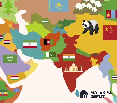 Cute World Map for Kids Room, Young Kids Bedroom Wallpapers Sparkla N Shine Series Soft Feel Map Design (Customised Size Wallpaper)