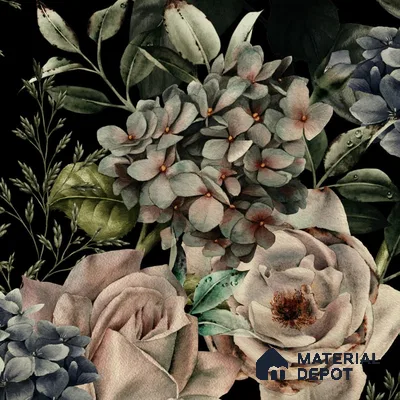 Dense Floral Wall Pattern, Customised Wallpaper Indrani Series Handmade Florals Design (Customised Size Wallpaper )