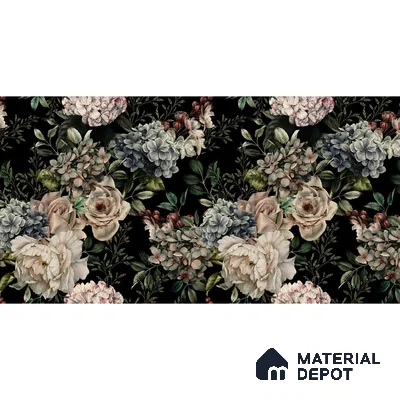 Dense Floral Wall Pattern, Customised Wallpaper Indrani Series Handmade Florals Design (Customised Size Wallpaper )