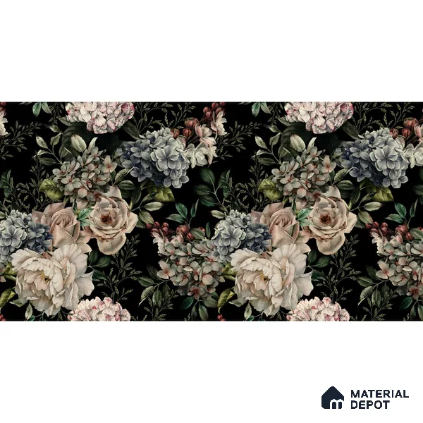 Dense Floral Wall Pattern, Customised Wallpaper Indrani Series Handmade Florals Design (Customised Size Wallpaper )