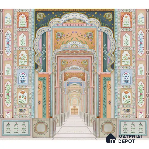 Dilli Darbar, Wallpaper in Suneherii Collection Handmade, Multicolor (Customised Wallpaper)