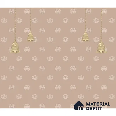 Divine Glow: Beautiful Beige Pichwai Soft Feel Wallpaper for Pooja Room, Customised