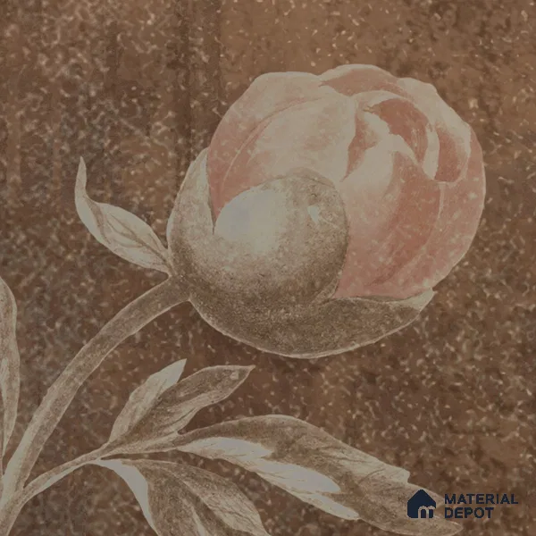 H901812 Dusky Charm, Rustic Floral Theme Wallpaper, Customised Sukoon Series Canvas Florals Design (Customised Size Wallpaper)
