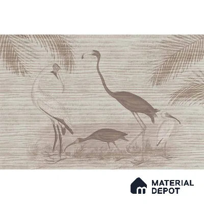 Faded Flamingo Design Wallpaper, Customized Sukoon Series Handmade Abstract Design (Customised Size Wallpaper)