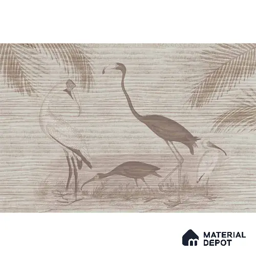 A close-up of aFaded Flamingo Design Wallpaper, Customized Sukoon Series Abstract Design (Customised Size Wallpaper) with a finish available at Material Depot in Bangalore