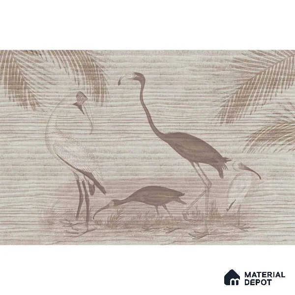Faded Flamingo Design Wallpaper, Customized Sukoon Series Handmade Abstract Design (Customised Size Wallpaper)