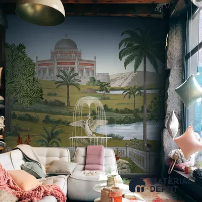 Fitorr, Vintage Style Room Wallpaper, Customised Sukoon Series Canvas Patterned Design (Customised Size Wallpaper)