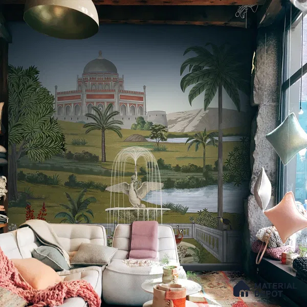 Fitorr, Vintage Style Room Wallpaper, Customised Sukoon Series Canvas Patterned Design (Customised Size Wallpaper)