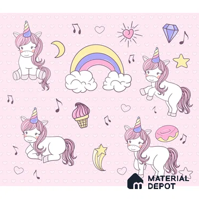 Girl Room Unicorn Customised Wallpaper Sparkla N Shine Series Soft Feel Entertainment Design (Customised Size Wallpaper)