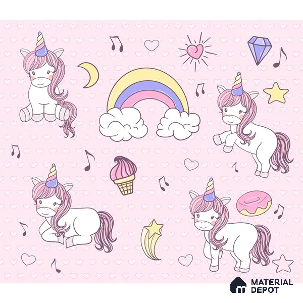 Girl Room Unicorn Customised Wallpaper Sparkla N Shine Series Soft Feel Entertainment Design (Customised Size Wallpaper)