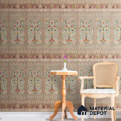 Gitanjali, Indian Luxury Design Wallpaper, Customised Sukoon Series Handmade Patterned Design (Customised Size Wallpaper)