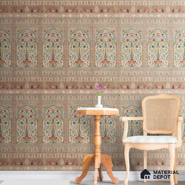 Gitanjali, Indian Luxury Design Wallpaper, Customised Sukoon Series Handmade Patterned Design (Customised Size Wallpaper)