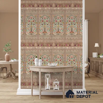 Gitanjali, Indian Luxury Design Wallpaper, Customised Sukoon Series Handmade Patterned Design (Customised Size Wallpaper)