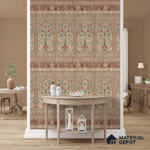 Gitanjali, Indian Luxury Design Wallpaper, Customised Sukoon Series Canvas Patterned Design (Customised Size Wallpaper)