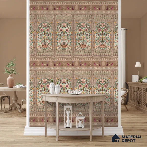 Gitanjali, Indian Luxury Design Wallpaper, Customised Sukoon Series Handmade Patterned Design (Customised Size Wallpaper)