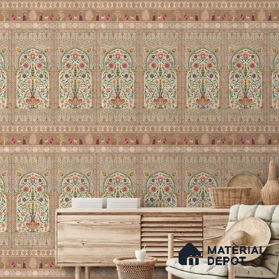 Gitanjali, Indian Luxury Design Wallpaper, Customised Sukoon Series Handmade Patterned Design (Customised Size Wallpaper)