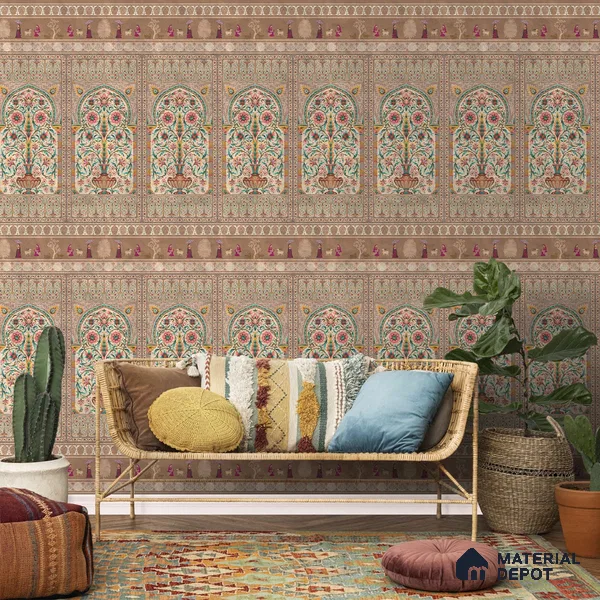 Gitanjali, Indian Luxury Design Wallpaper, Customised Sukoon Series Handmade Patterned Design (Customised Size Wallpaper)