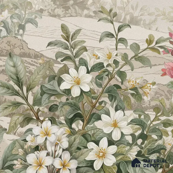 Goa Coastal Romance- Luxury Tropical Handmade Wallpaper