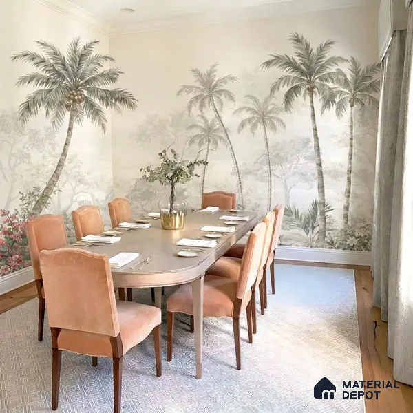Goa Coastal Romance- Luxury Tropical Handmade Wallpaper