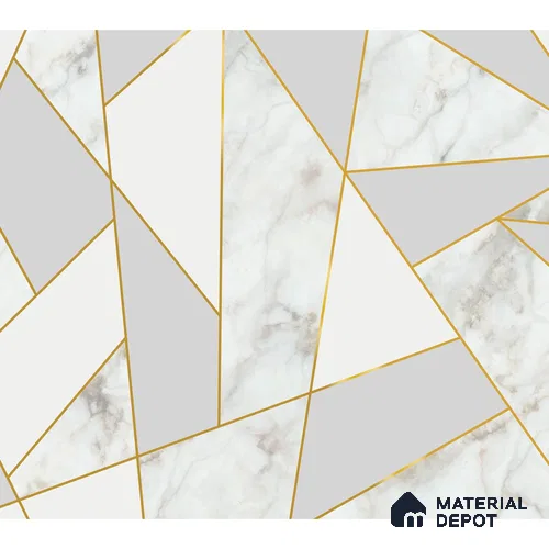 Golden Stripes With Marble Design Room Wallpaper, Customised Indrani Series Handmade Marble Design (Customised Size Wallpaper )