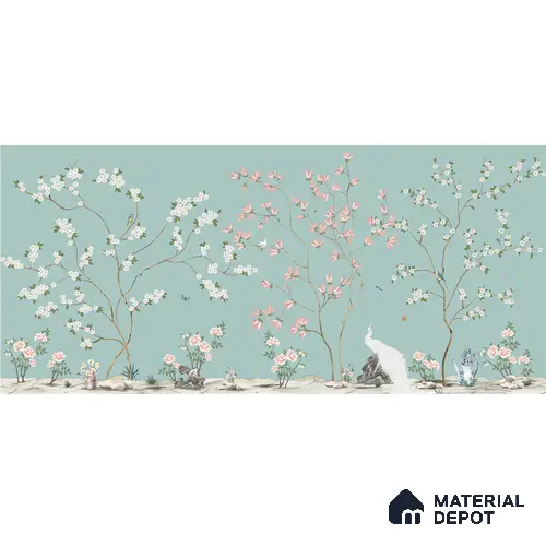 Grace Chinoiserie Theme Sandstone Wallpaper Customised