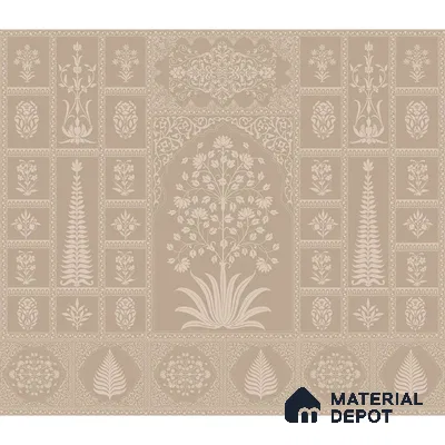 Gul Indian Mughal Art beige Customised Handmade Wallpaper