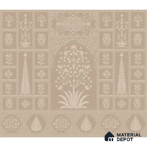 Gul Indian Mughal Art beige Customised Sandstone Wallpaper