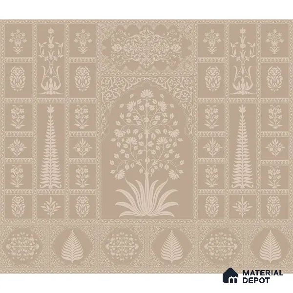 Gul Indian Mughal Art beige Customised Handmade Wallpaper