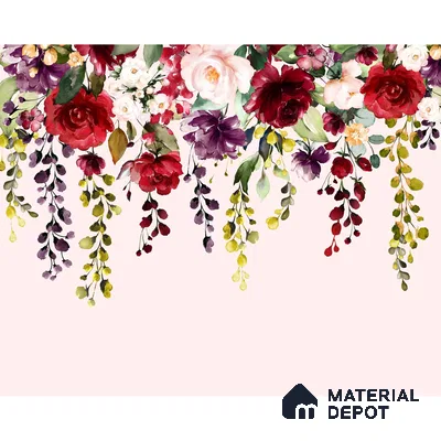 700611 - Hanging Floral Pattern for Beautiful Wallpaper, Customised Indrani Series Soft Feel Florals Design (Customised Size Wallpaper )