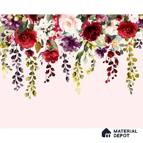 700611 - Hanging Floral Pattern for Beautiful Wallpaper, Customised Indrani Series Soft Feel Florals Design (Customised Size Wallpaper )