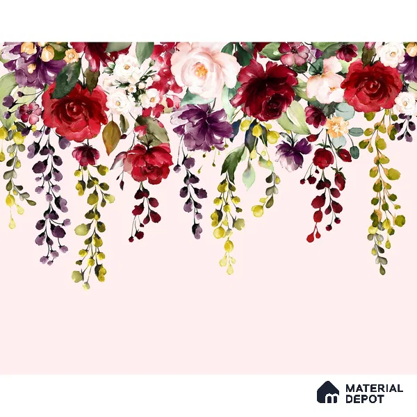 700611 - Hanging Floral Pattern for Beautiful Wallpaper, Customised Indrani Series Soft Feel Florals Design (Customised Size Wallpaper )