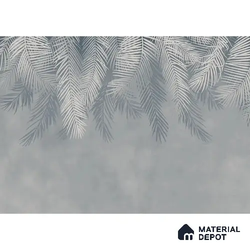 Hanging Tropical Leaves Design Blue Soft Feel (Customised Wallpaper)