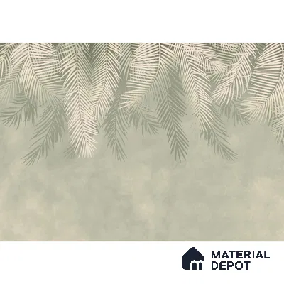 Hanging Tropical Leaves Design Pastel Green Canvas (Customised Wallpaper)