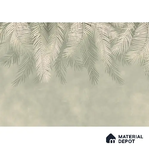 Hanging Tropical Leaves Design Pastel Green Soft Feel (Customised Wallpaper)