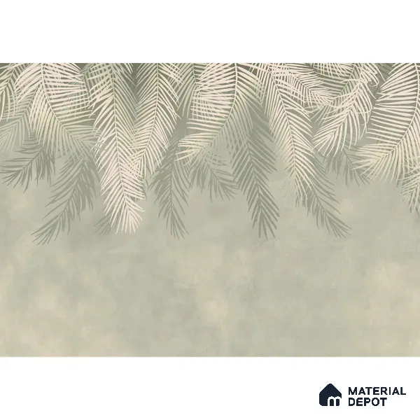 Hanging Tropical Leaves Design Pastel Green Canvas (Customised Wallpaper)