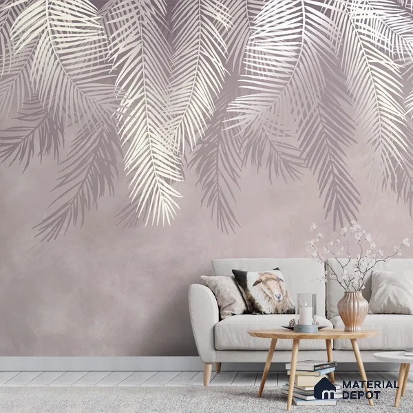 701621 - Hanging Tropical Leaves Wallpaper Design Indrani Series Soft Feel Tropical Design (Customised Size Wallpaper )
