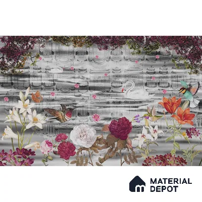 Hawa Mahal Jaipur Inspired India Wall Mural Indrani Series Soft Feel Florals Design (Customised Size Wallpaper )