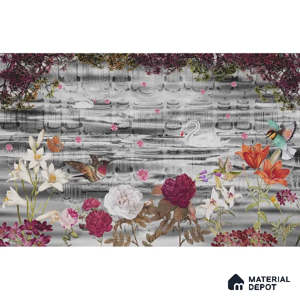 Hawa Mahal Jaipur Inspired India Wall Mural Indrani Series Soft Feel Florals Design (Customised Size Wallpaper )