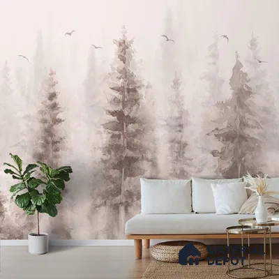 Hazy Forest Background Wallpaper for Walls Indrani Series Canvas Tropical Design (Customised Size Wallpaper )