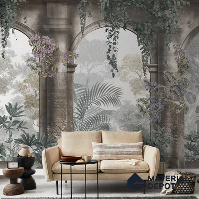 Heritage Arches, Luxury Wallpaper for Homes, Customised Sukoon Series Handmade Patterned Design (Customised Size Wallpaper)