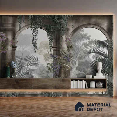 Heritage Arches, Luxury Wallpaper for Homes, Customised Sukoon Series Handmade Patterned Design (Customised Size Wallpaper)