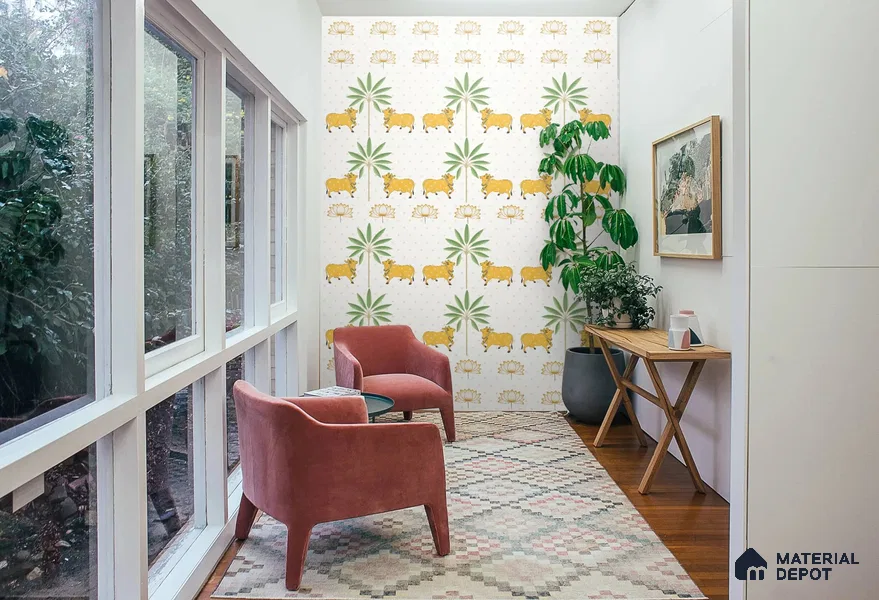Heritage Pichwai Wallpaper for Rooms, Customised Sukoon Series Handmade Patterned Design (Customised Size Wallpaper)