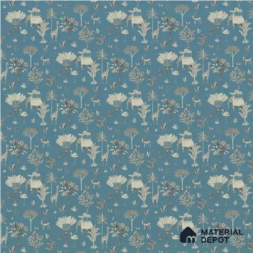 Itihaas, Indian Theme Room Wallpaper, Blue Sukoon Series Handmade Patterned Design (Customised Size Wallpaper)